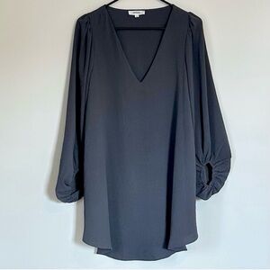 Elegant Long Sleeve Charcoal Gray Dress - Small